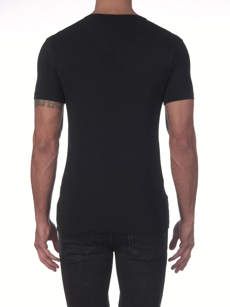 T-Shirt, V-Neck, STRETCH JERSEY COTTON