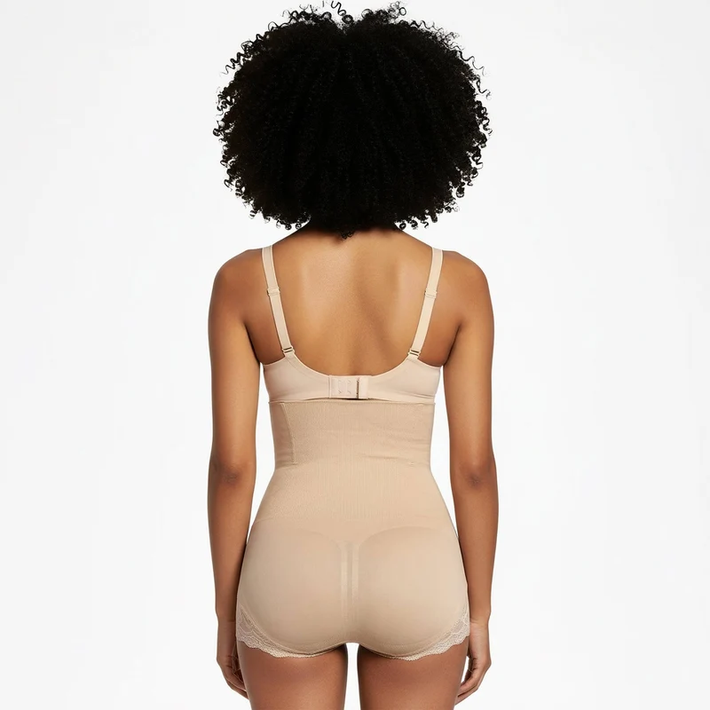 Korrigierende High-Waist-Slips mit Spitze