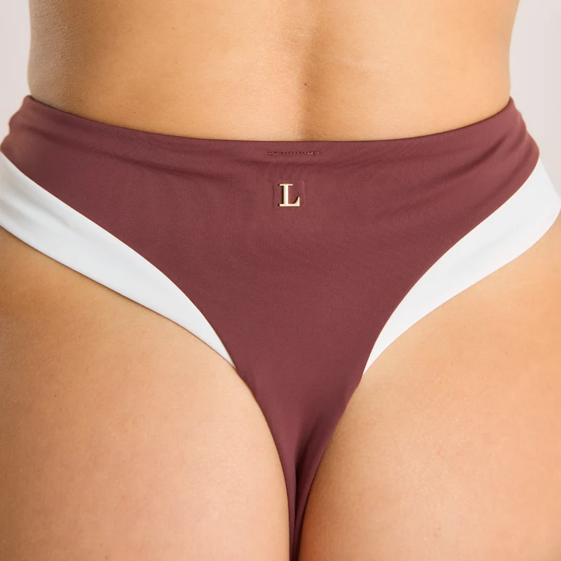 Monaco High-Waisted Bikini Thong - Plum