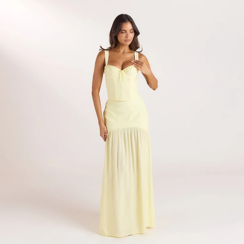 Sheer Maxi Skirt - Lemon