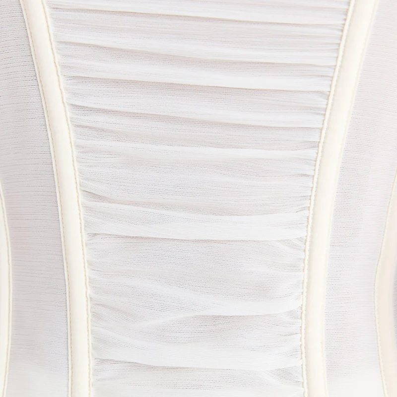 Ruched Sheer Corset Top - Cream
