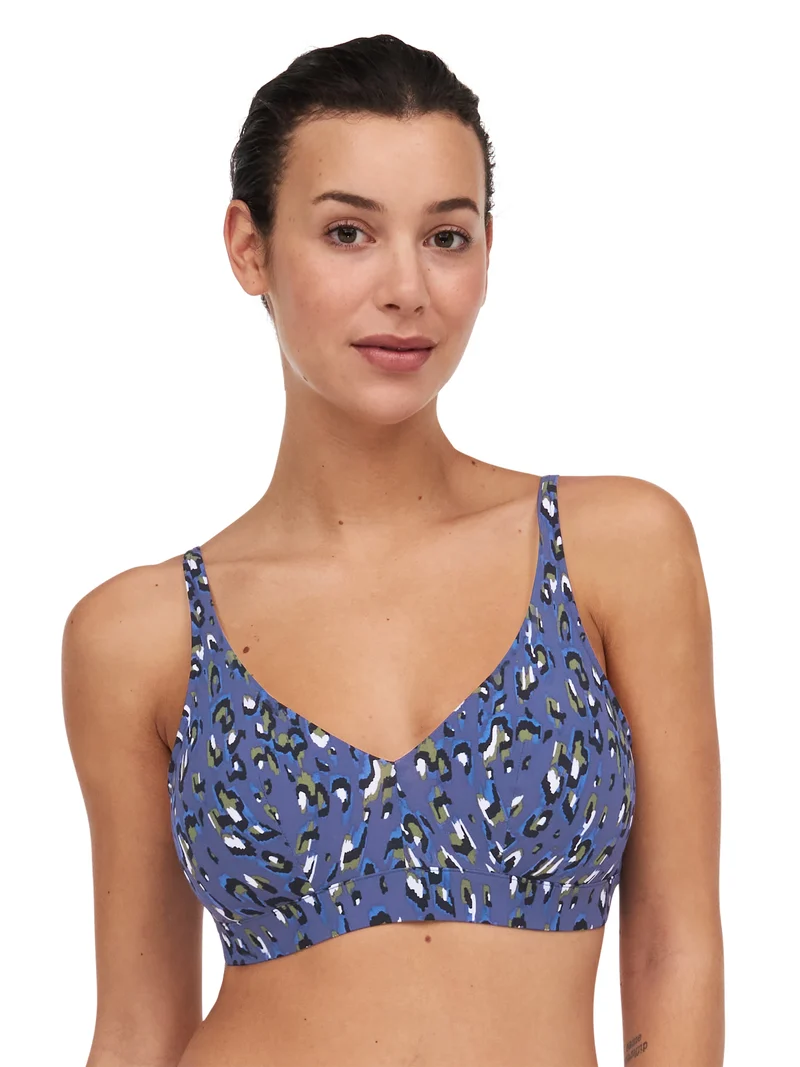 Chantelle Bademode - Eos Wirefree Plunge T-Shirt Bikini Blue Leopard