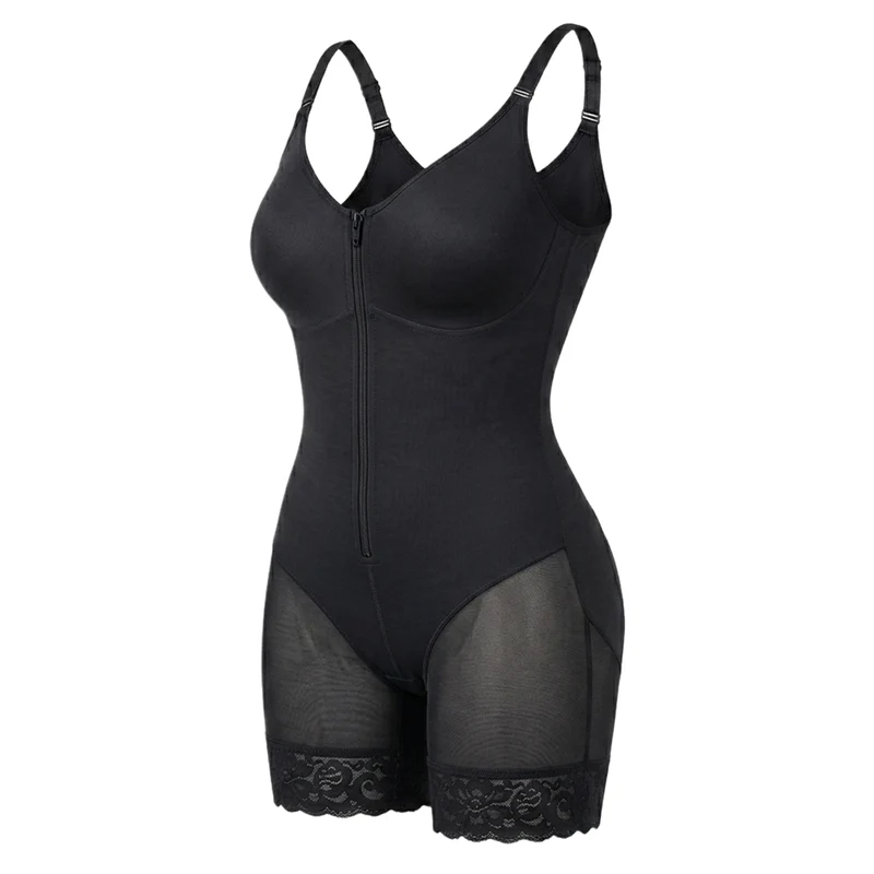 Korrigierender Bodysuit mit Eingebautem BH, Haken und Reißverschluss