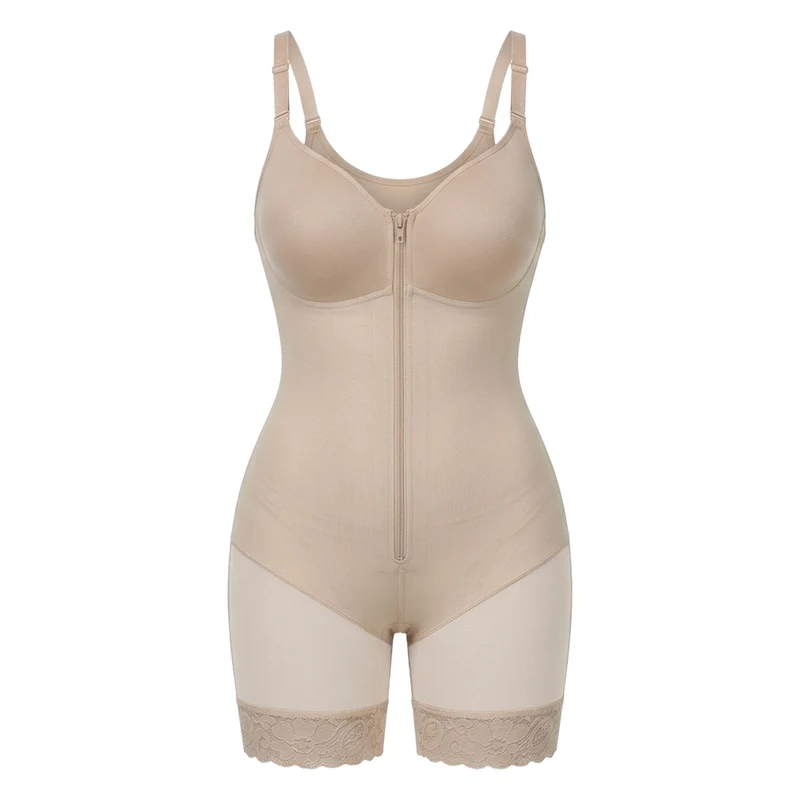 Korrigierender Bodysuit mit Eingebautem BH, Haken und Reißverschluss