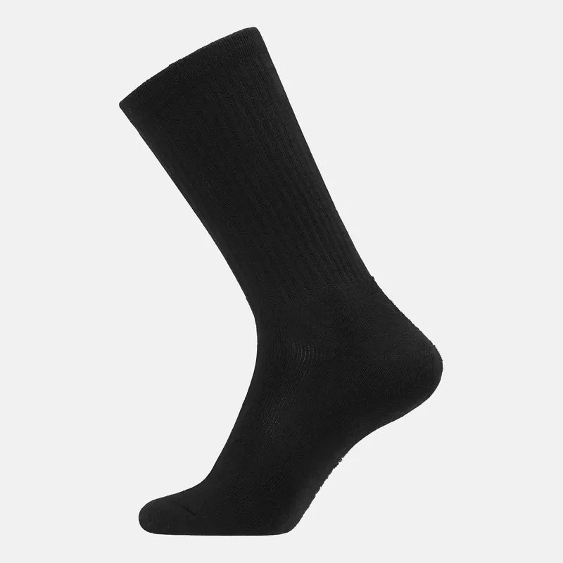 3er Pack Tennissocken aus schwarzem Bambus mit langer Rippe