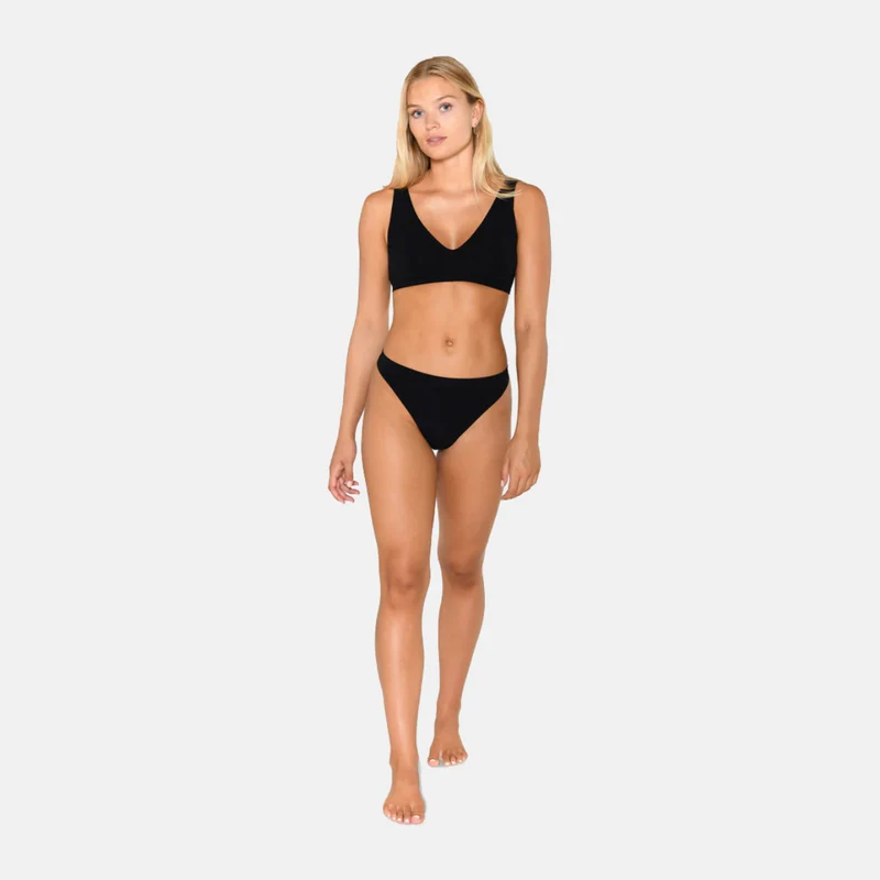 Schwarzer Bambus G-String Panty