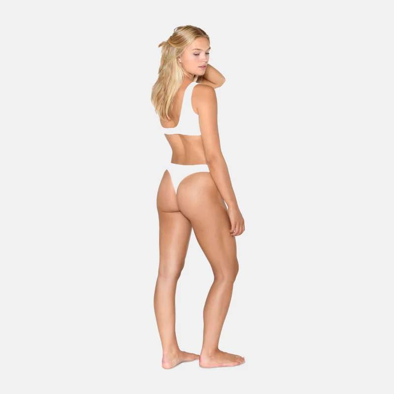 Weißer Bambus G-String Panty