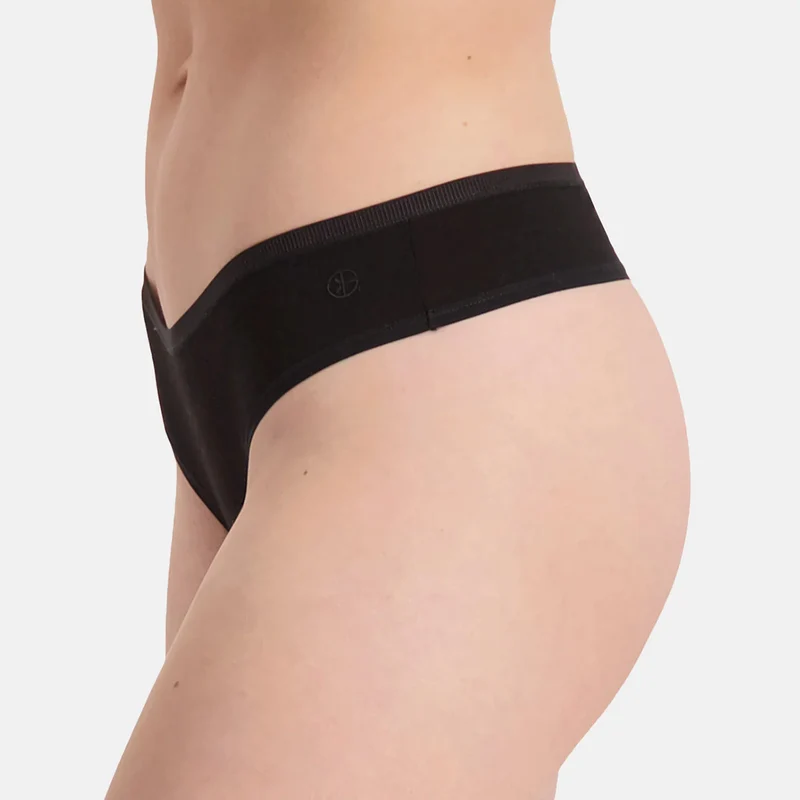 3er Pack Bambus G-String Panty schwarz