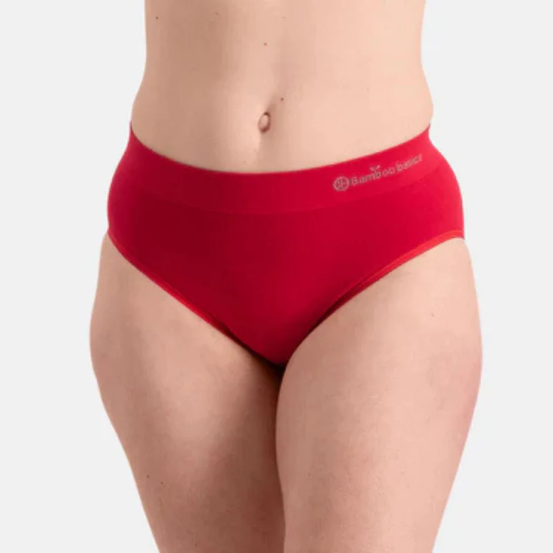 3er-Pack rote Bambus-Maxi-Panty