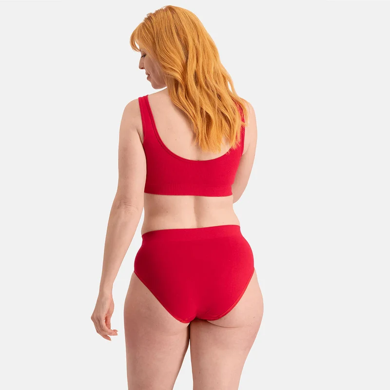 3er-Pack rote Bambus-Maxi-Panty