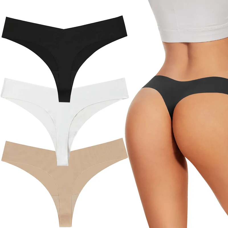 Nahtloser, tiefsitzender Stringtanga – 3er Set