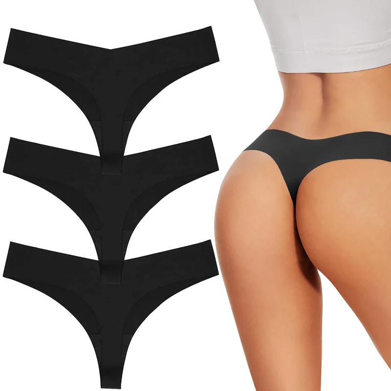 Nahtloser, tiefsitzender Stringtanga – 3er Set