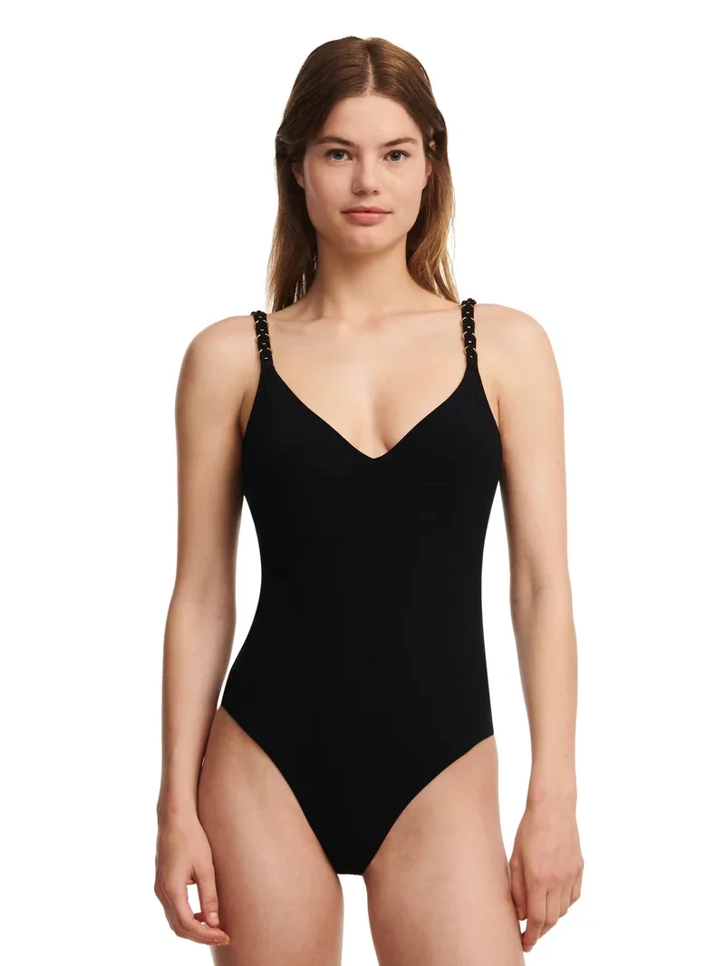 Chantelle Swimwear - Emblem Wirefree Triangle Spacer Badeanzug Schwarz