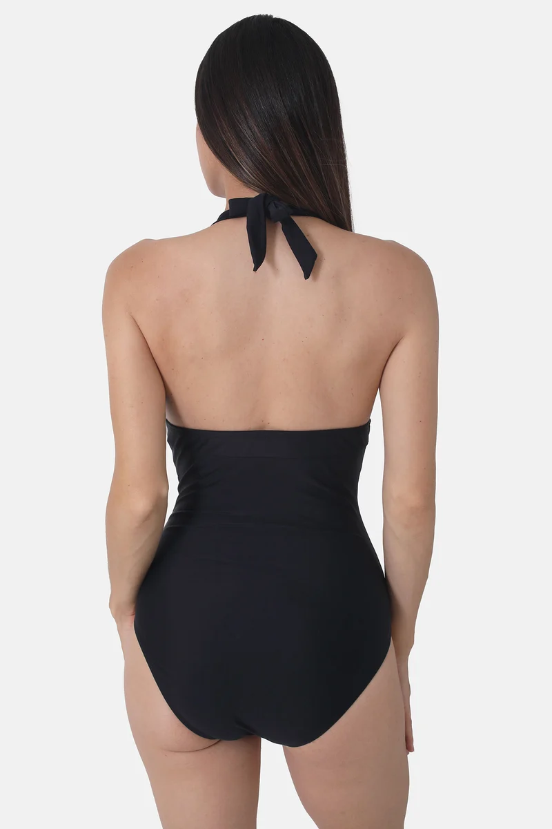 Neckholder-Badeanzug BASIC BLACK