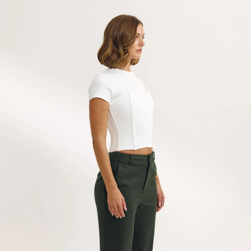 Corset T-Shirt - Off White