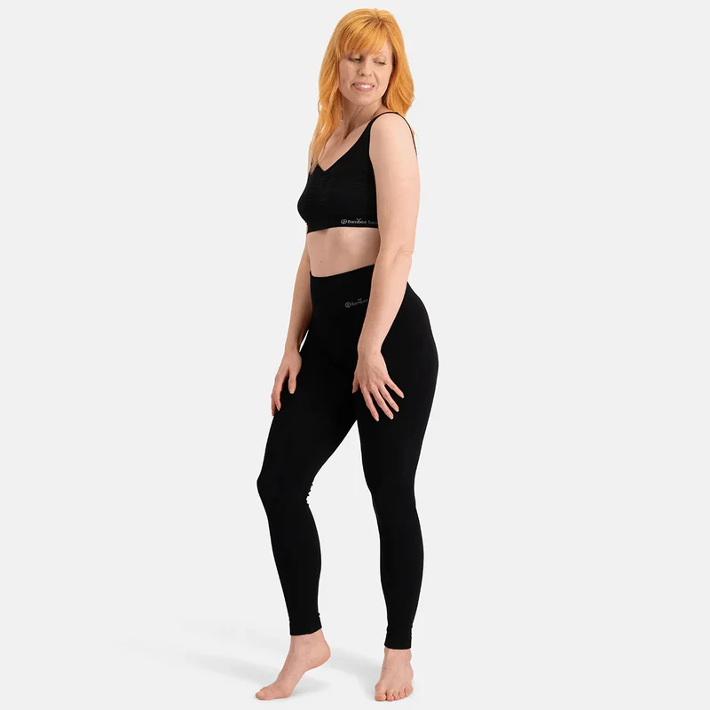 Schwarze Bambus-Leggings