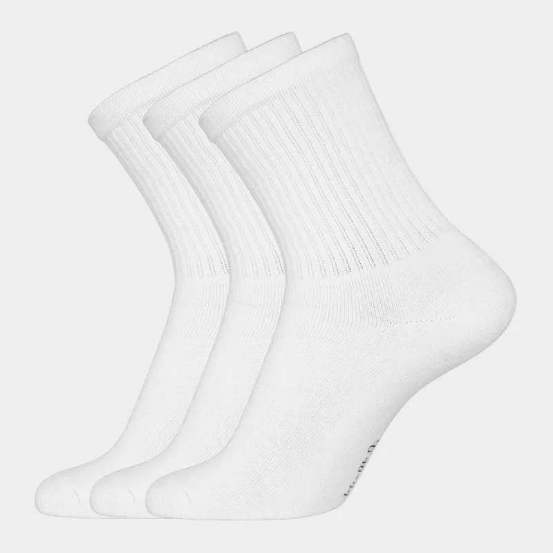 3er Pack Tennissocken aus weißem Bambus