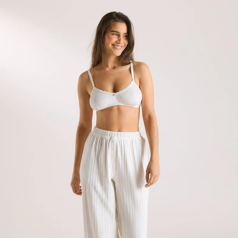 Pointelle Bralette - Cream
