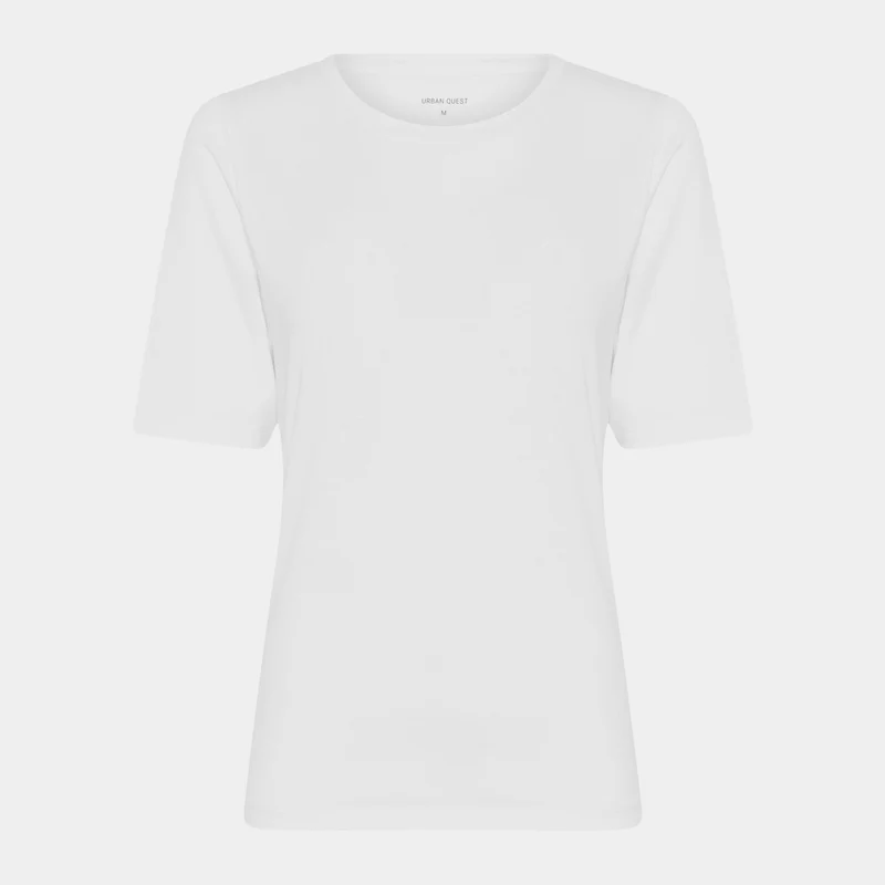 Weißes schmal geschnittenes Bambus-T-Shirt