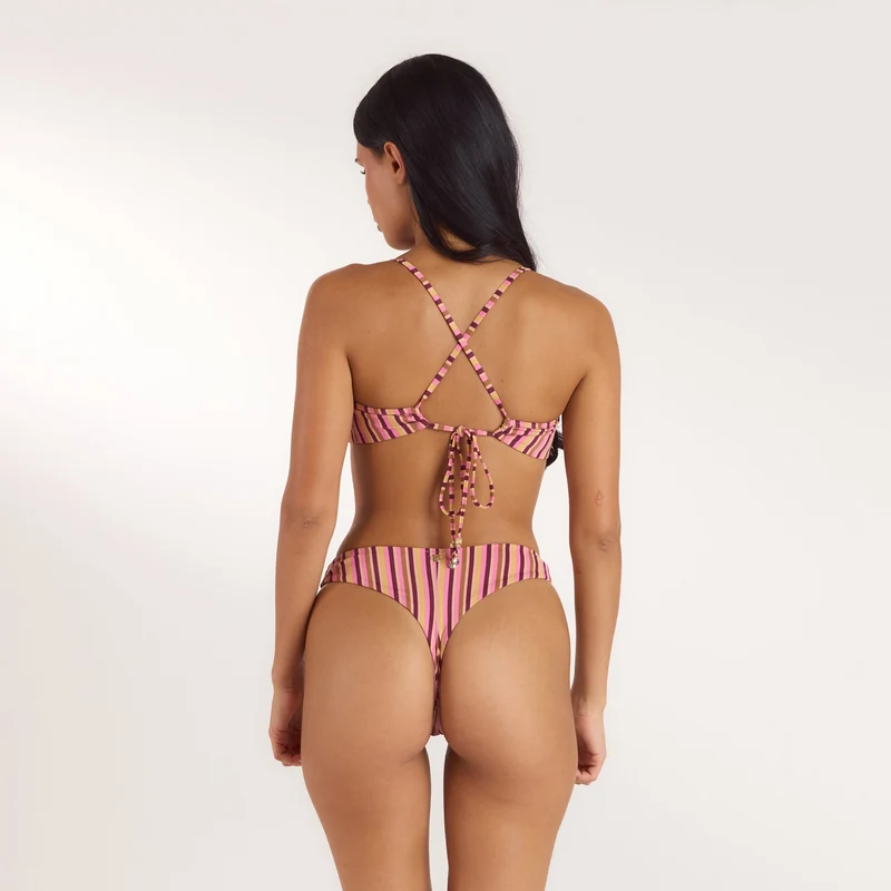 Sunstripe Wired Bikini Top - Retro Stripe