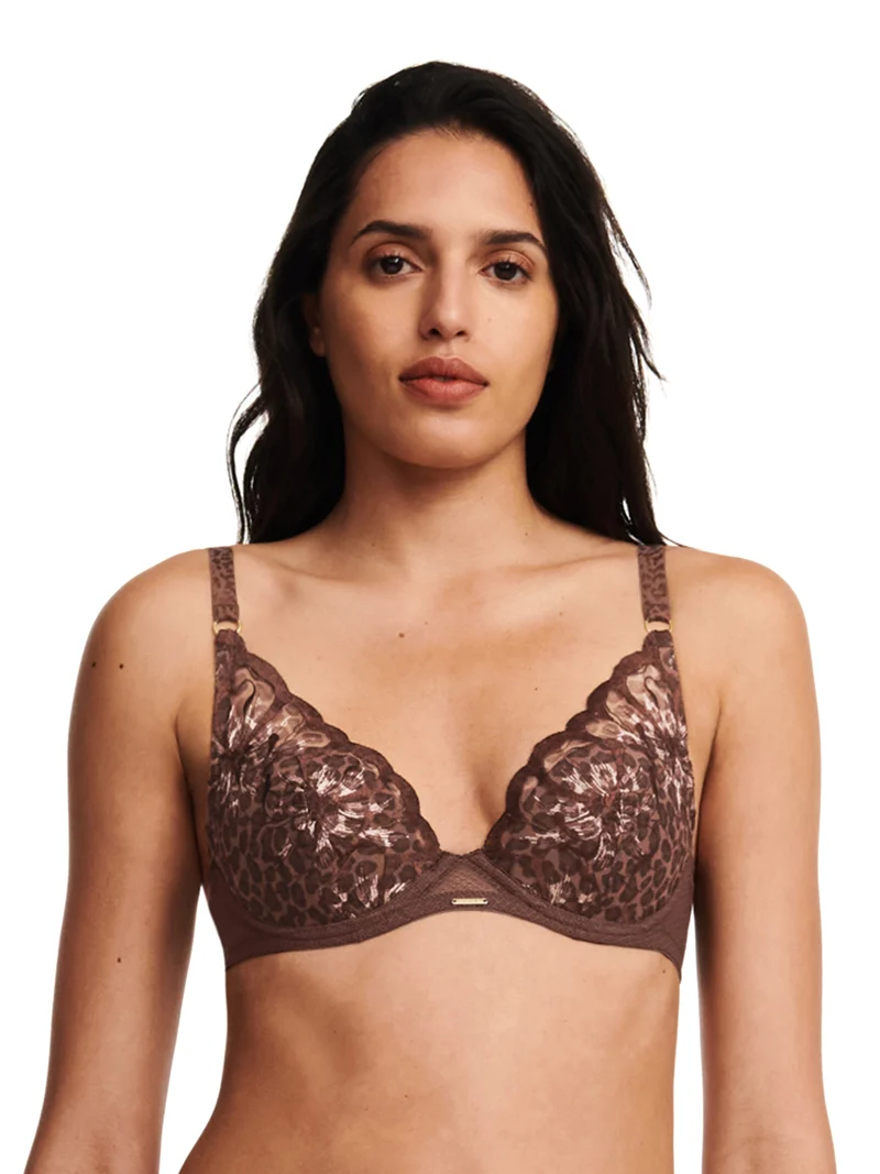 Chantelle - Fleurs Plunge T-Shirt-BH mit Leo-Print