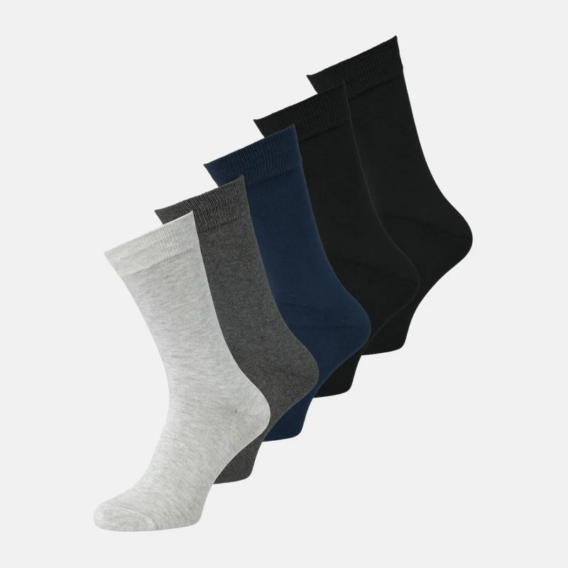 5er Pack Bambussocken in grau/blau/schwarz