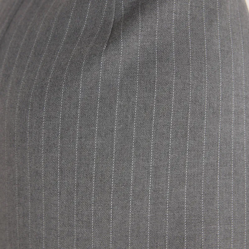 Structured Skirt - Grey Pinstripe