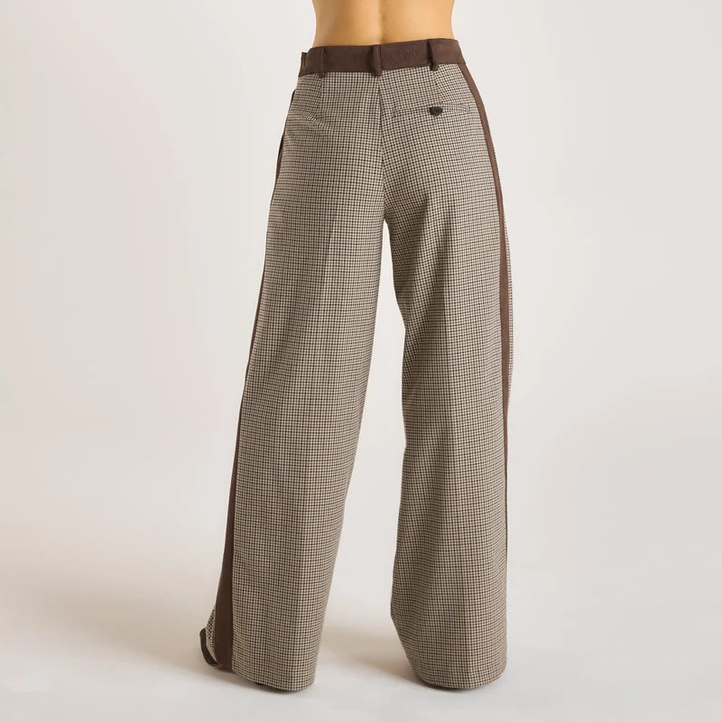 Houndstooth Trousers - Brown