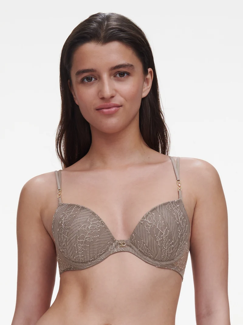 Chantelle – Slash Push-Up-BH aus Schaumstoff, Safarigrau