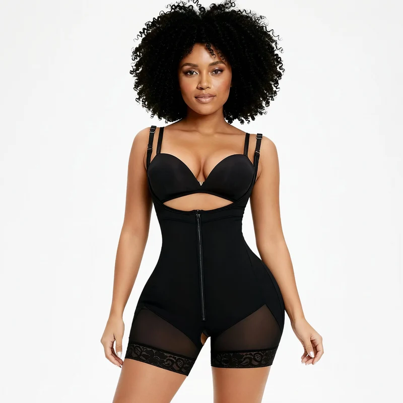 Korrigierender Shapewear-Body mit Haken und Reißverschluss
