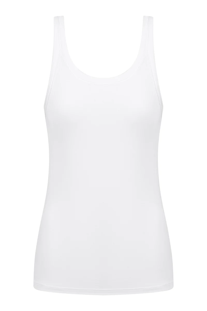 Tank-Top mit schmalen Trägern, MODAL PURE
