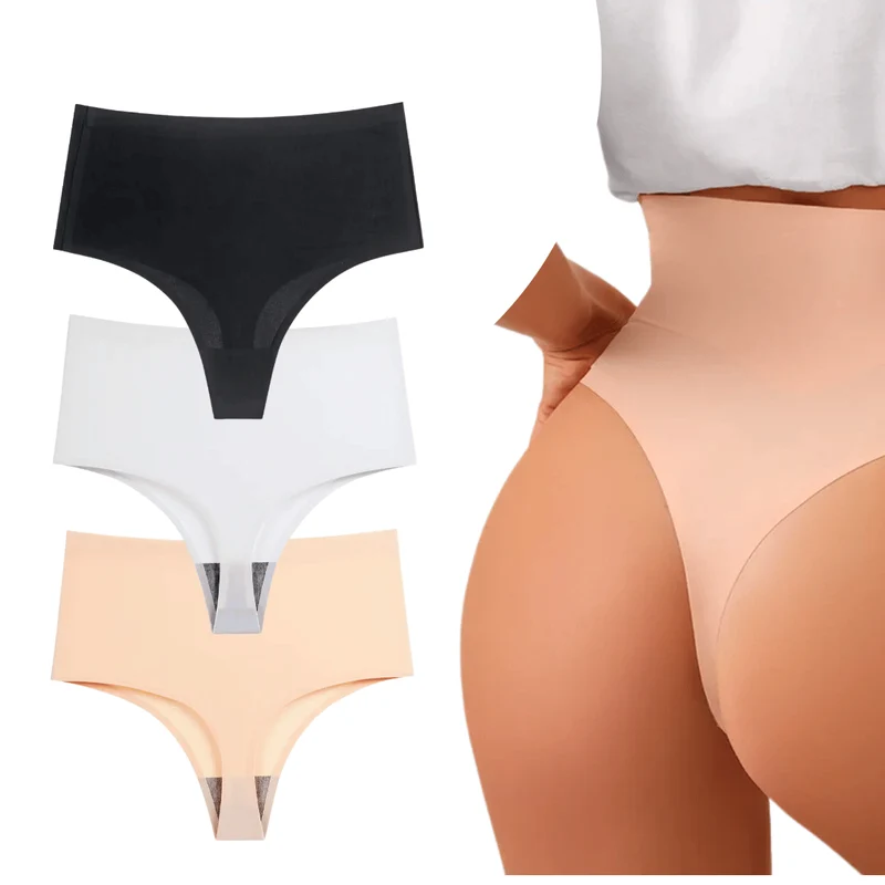 Korrigierende, nahtlose High-Waist-Strings – 3er-Set