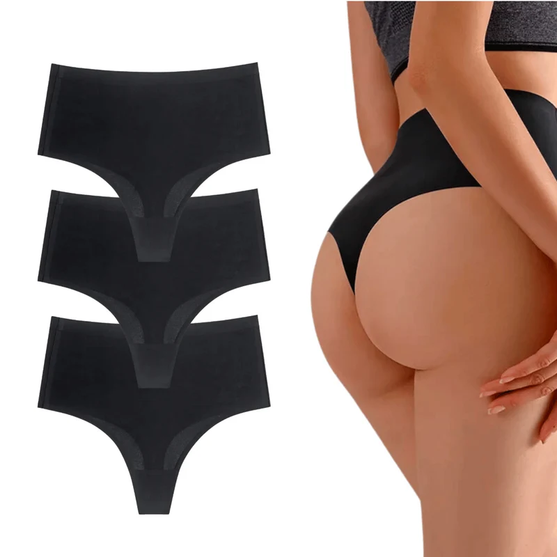 Korrigierende, nahtlose High-Waist-Strings – 3er-Set