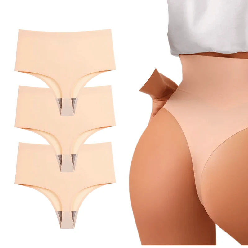 Korrigierende, nahtlose High-Waist-Strings – 3er-Set