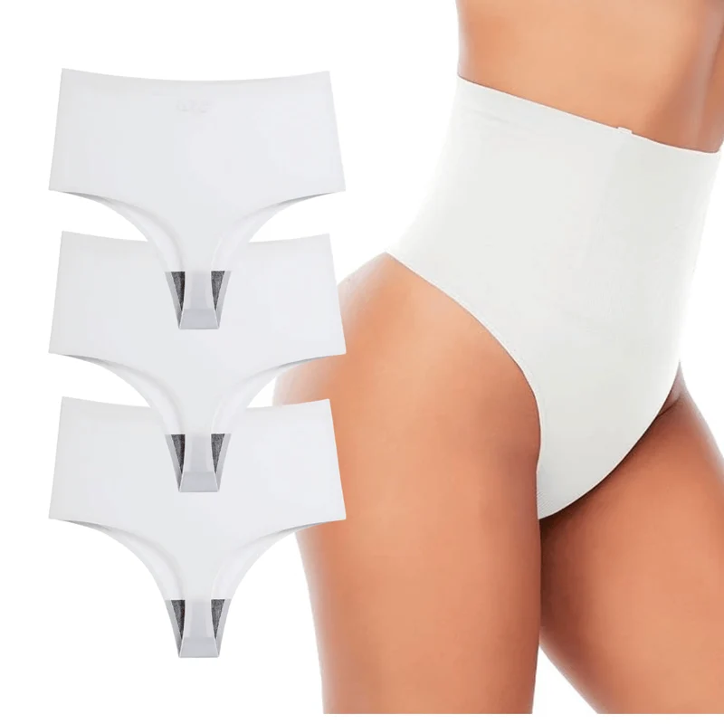 Korrigierende, nahtlose High-Waist-Strings – 3er-Set