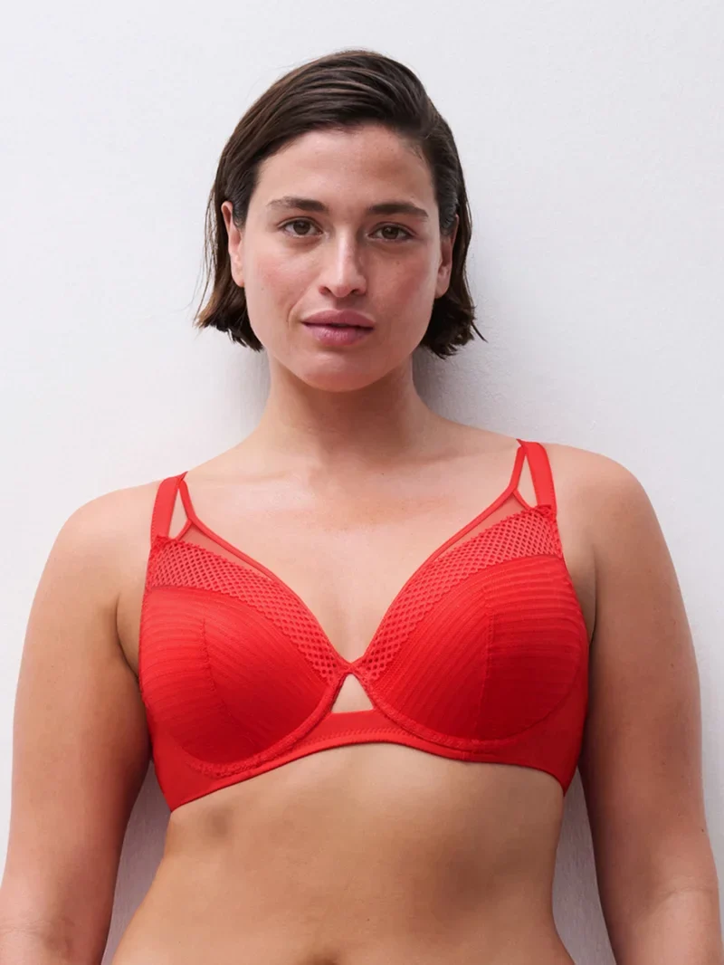 Chantelle - Play Plunge T-Shirt-BH, roter Cocktail
