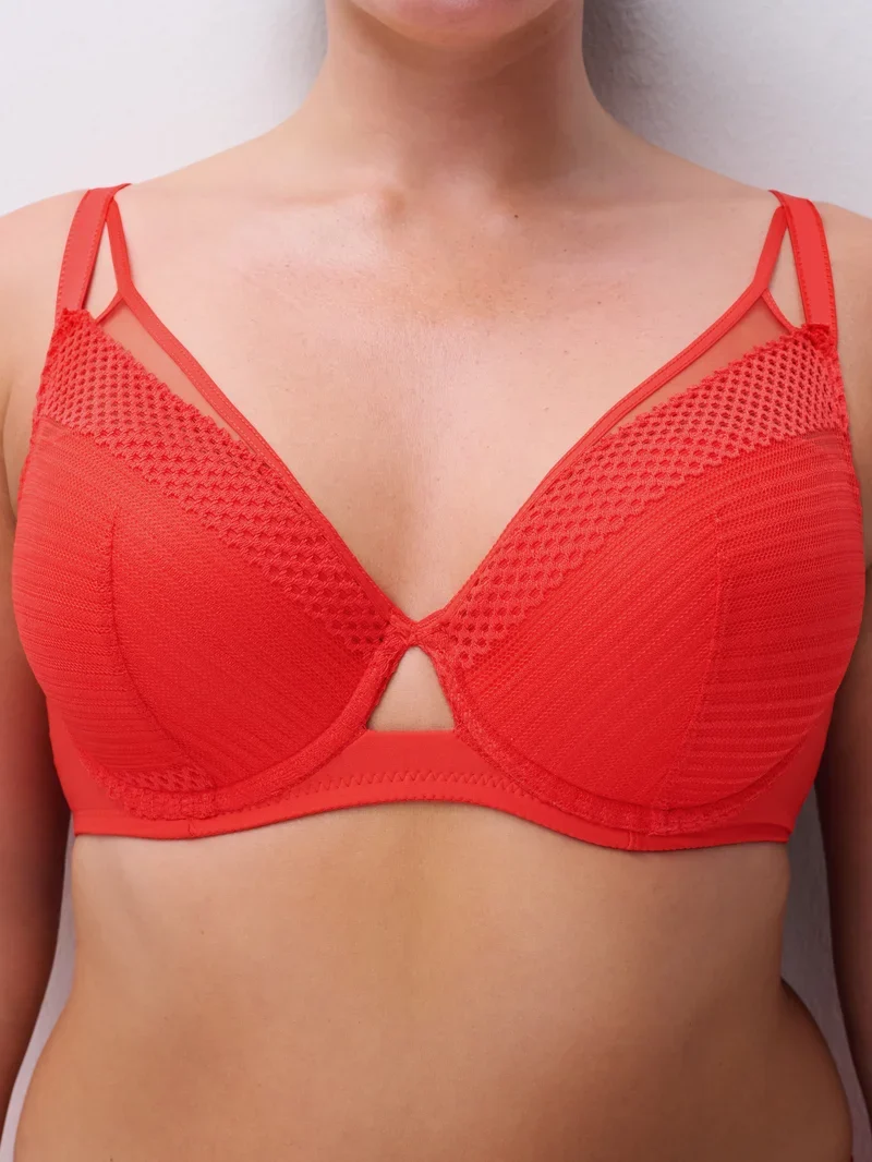 Chantelle - Play Plunge T-Shirt-BH, roter Cocktail
