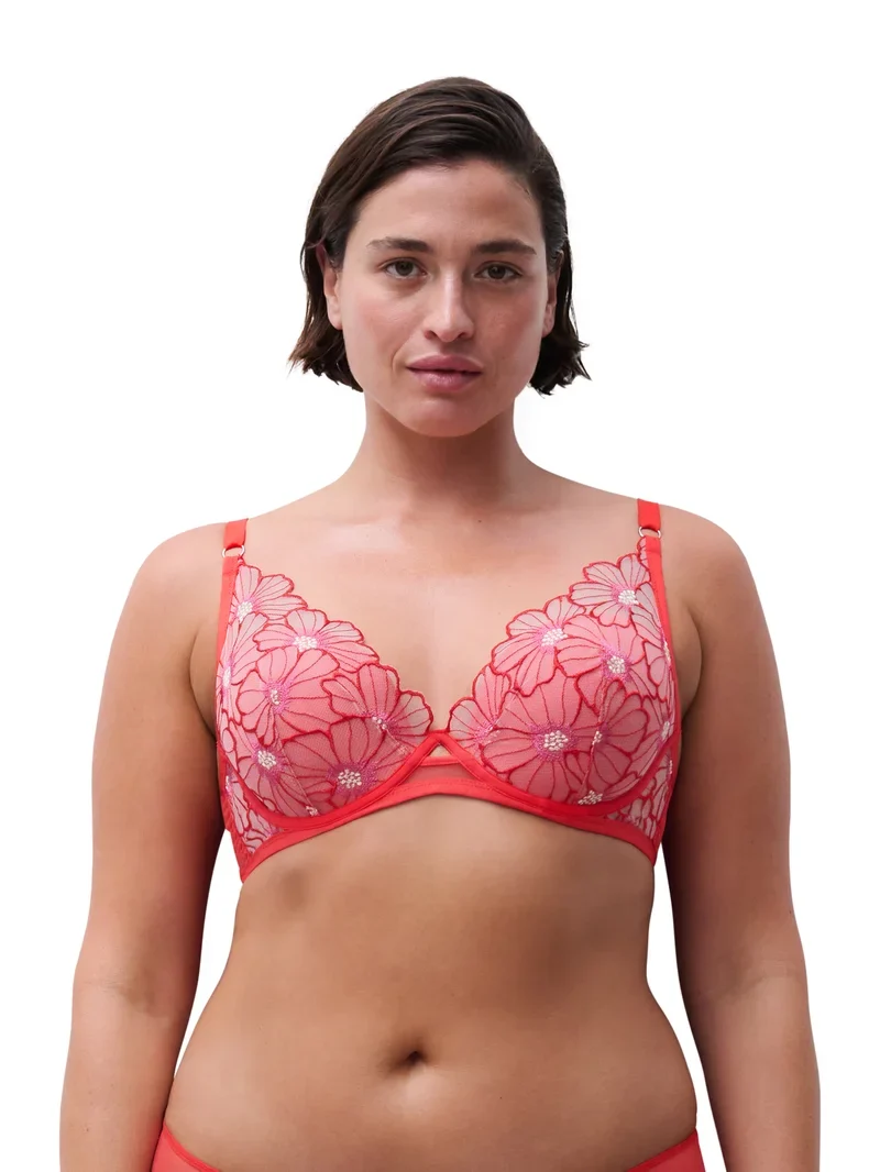 Chantelle – Üppiger T-Shirt-BH mit auffälliger Blume