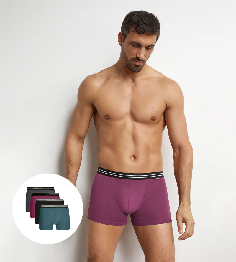 4er-Pack Herren-Boxershorts aus Stretch-Baumwolle Fusion EcoDim