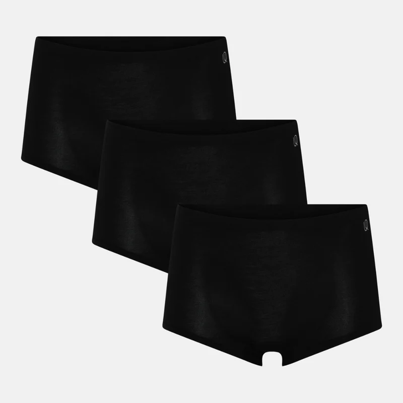 3er-Pack Schwarze Bambus-Hotpants