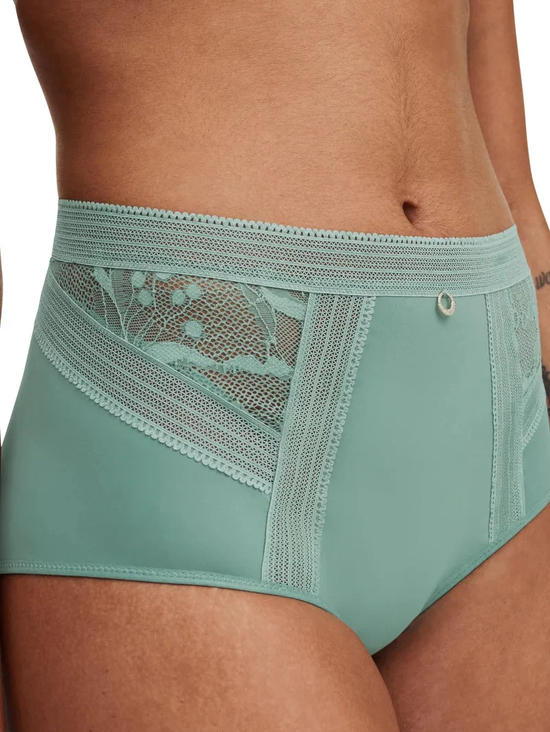 Chantelle - True Lace High-Waist Full Brief Trellis Green