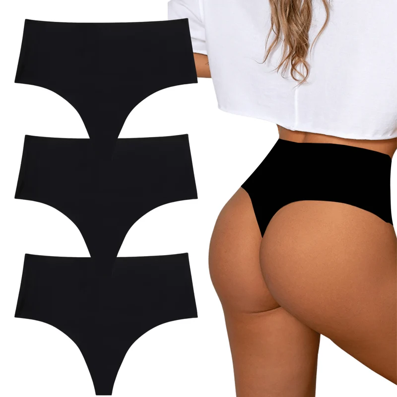 Nahtloser High-Waist-String – 3er-Set