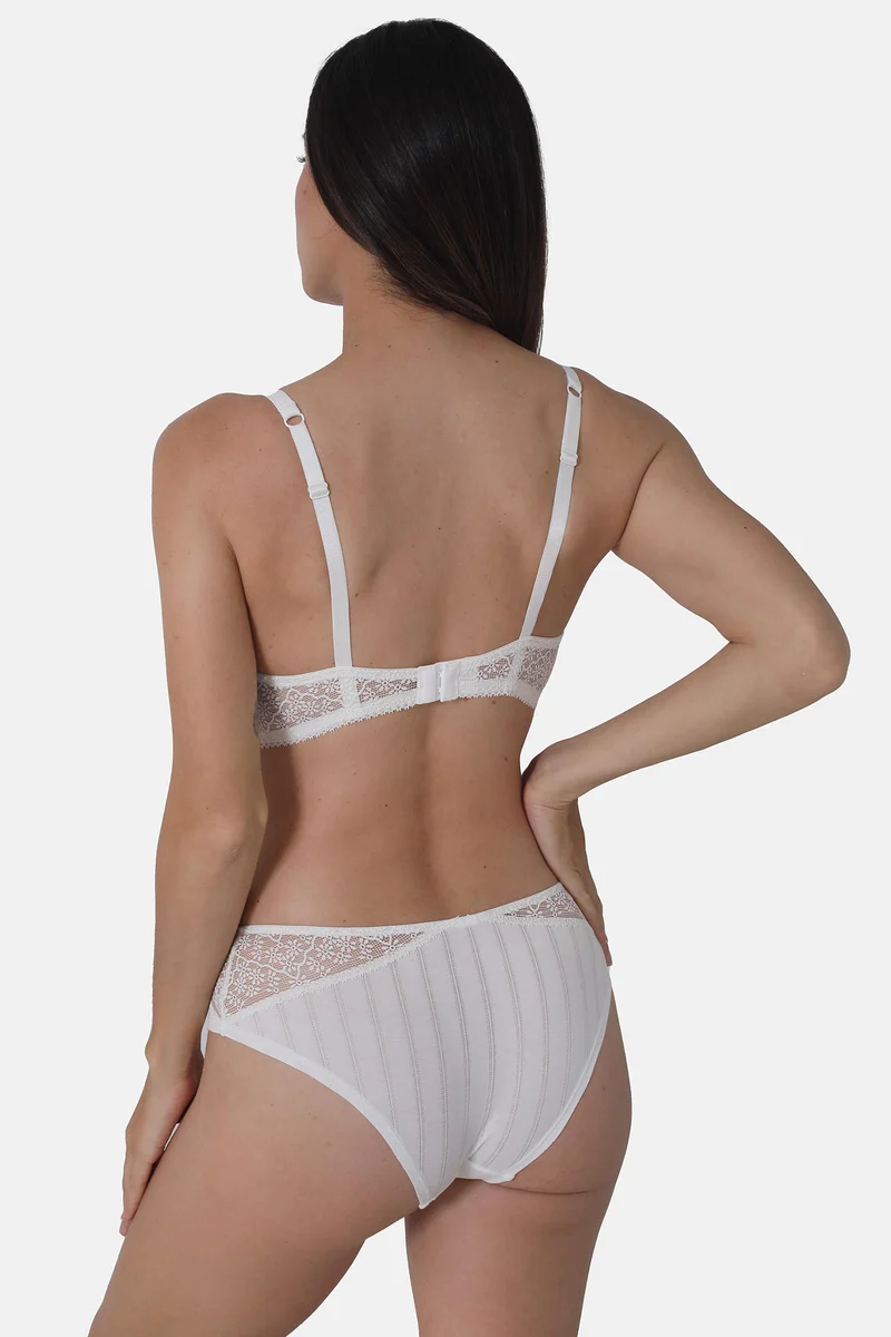 Padded Soft-Cup-BH NATURAL STRIPE – aus Bambus