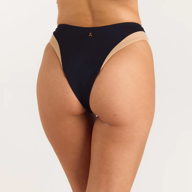 Monaco High-Leg Brazilian Bikini Briefs - Black