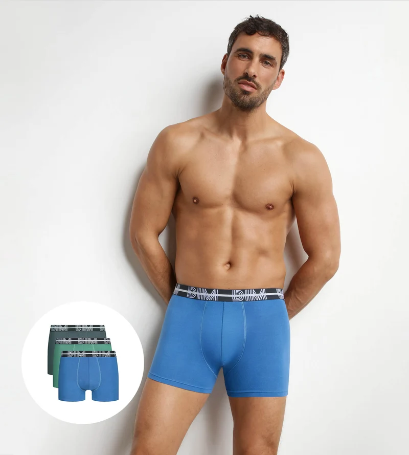 3er-Pack schwarze Boxershorts für Männer mit dynamischem Bund Powerful
