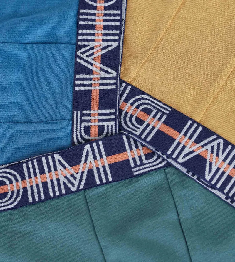 3er-Pack Boxershorts für Jungen Blau Grün Gelb Coton Stretch Kids