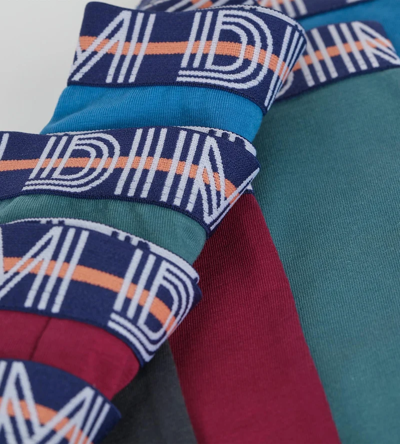 4er-Pack Boxershorts für Jungen in Grün, Ebenholz, Bordeauxrot und Blau aus Stretch-Baumwolle für Kinder