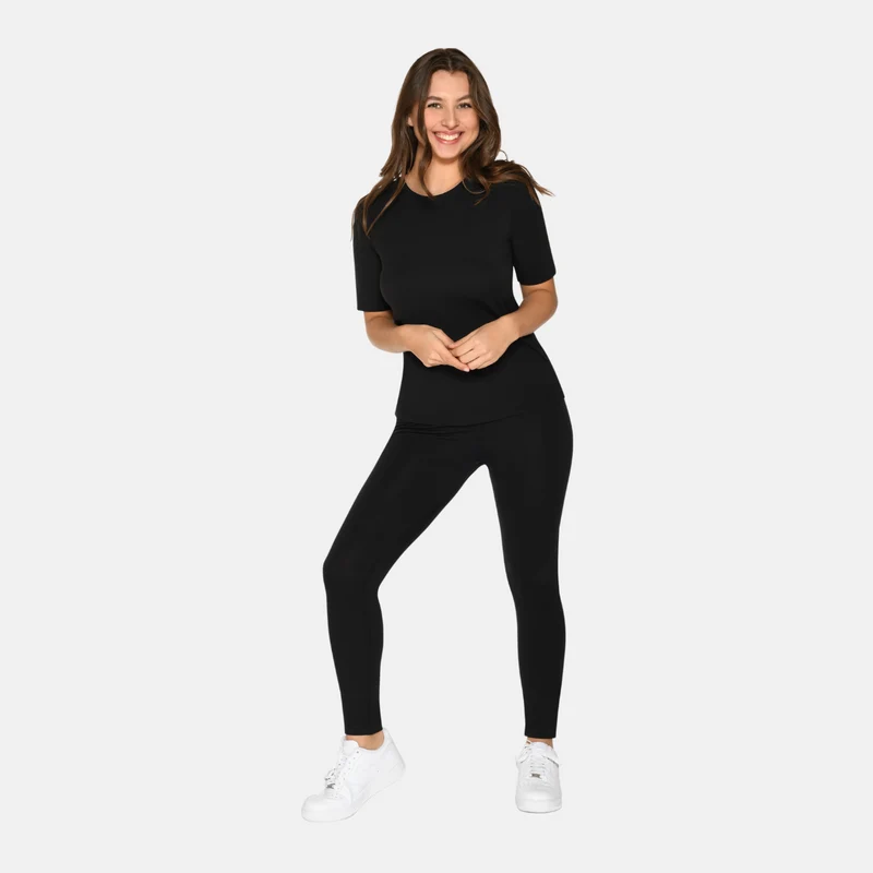 2er-Pack Slim Fit Bambus-T-Shirt in Schwarz/Weiß