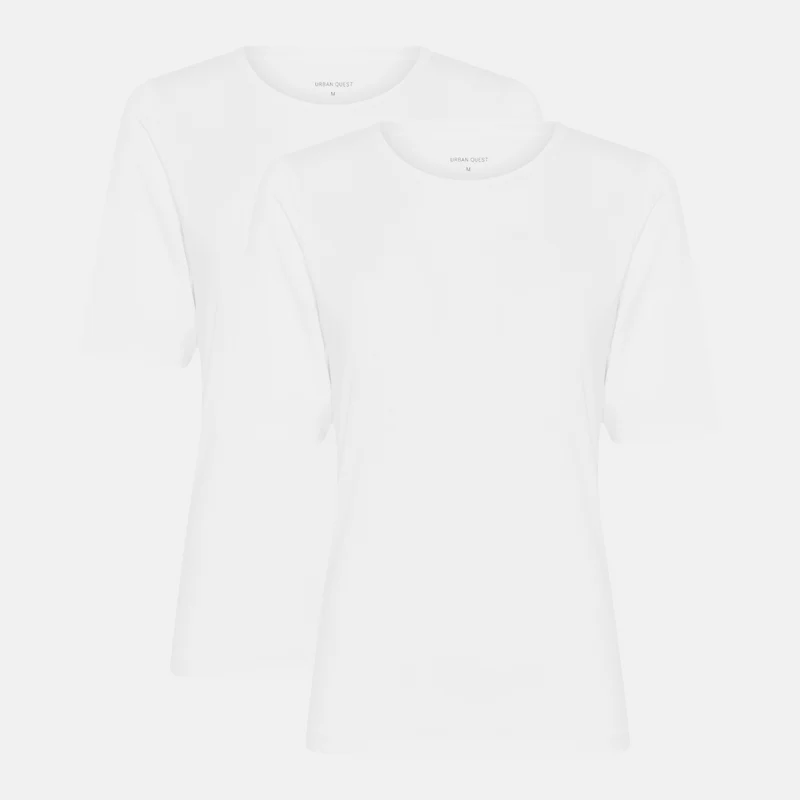 2er-Pack Weißes schmal geschnittenes Bambus-T-Shirt