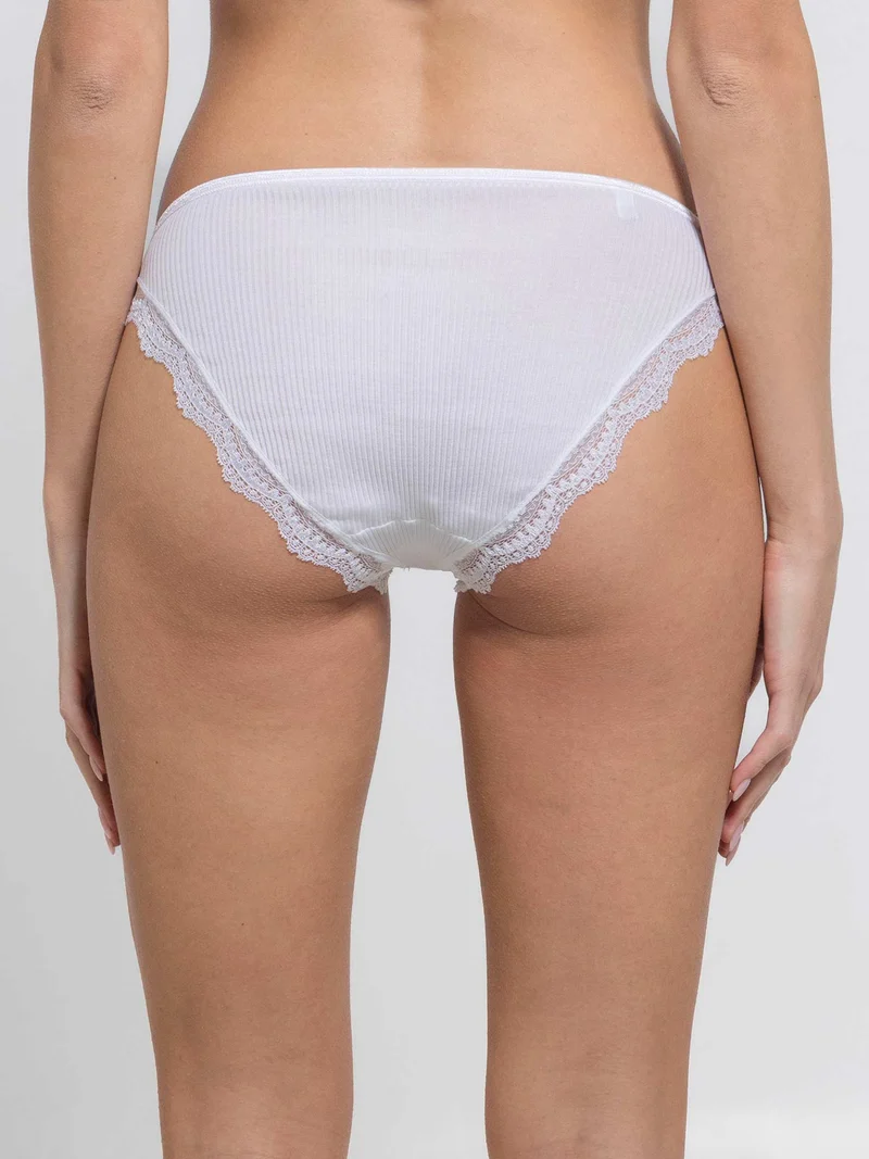 Mini-Slip, Feinripp, mit Dentelle de Calais®-Spitze, FILOSCOZIA FINE RIB